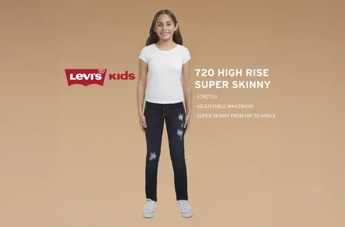 Vista 6 de Levi's Jeans ajustados de tiro alto 720 para niñas