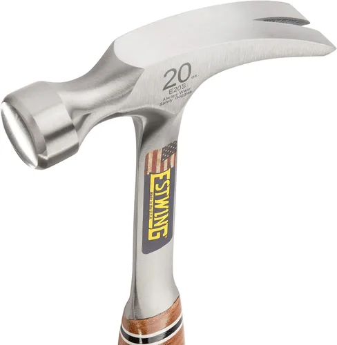 Vista 7 de ESTWING Martillo - Garra recta de 16 oz con cara lisa y agarre de cuero genuino - E16S