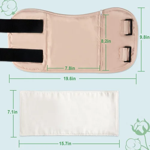 Vista 5 de DEROWN Paquete de aceite de ricino, menos desorden, algodón orgánico e impermeable PUL, kit de masaje reutilizable con diseño antifugas