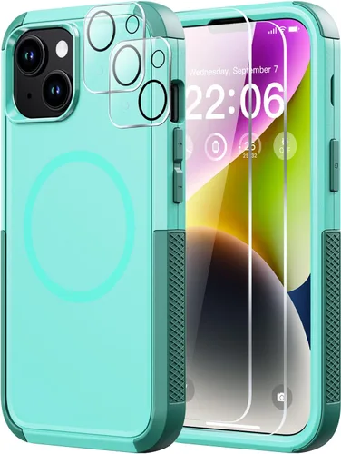 Vista 39 de Diverbox Funda para iPhone 13 [compatible con MagSafe] [con protector de pantalla] [a prueba de golpes] [a prueba de caídas] Funda de protección