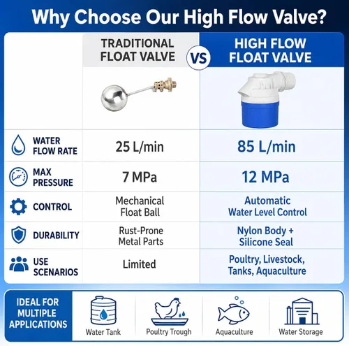 Vista 4 de Válvula de flotador de agua automática roscada NPT de 1 pulgada, válvula de control automático de nivel de agua de PVC resistente para canal de agua