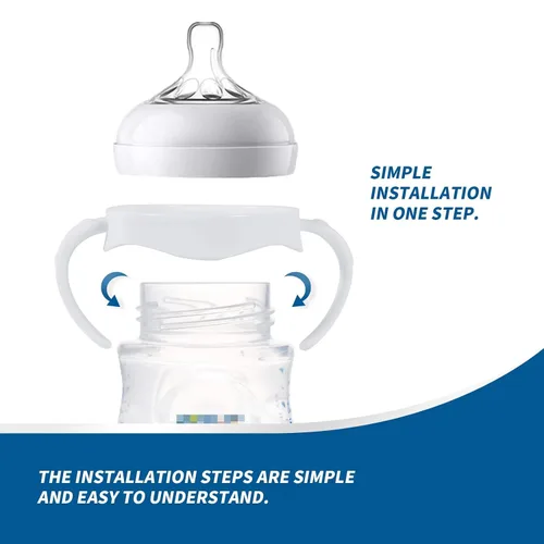 Vista 4 de Paquete de 2 asas de biberón compatibles con biberones Philips Avent, soporte para biberones, color blanco