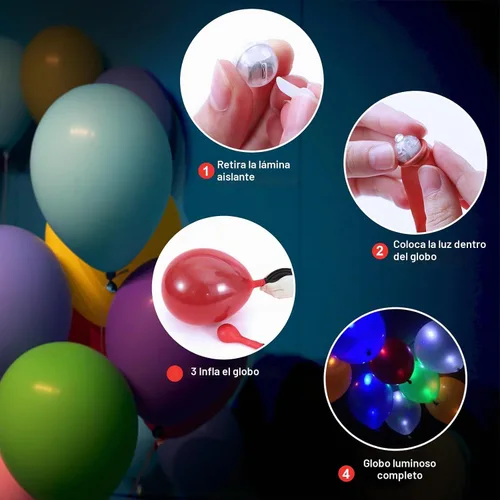 Vista 3 de AIKEI 50 globos de luz LED, mini bolas de luz, tiempo de espera prolongado, impermeable, luz LED para farol de papel, Pascua, Halloween, Navidad