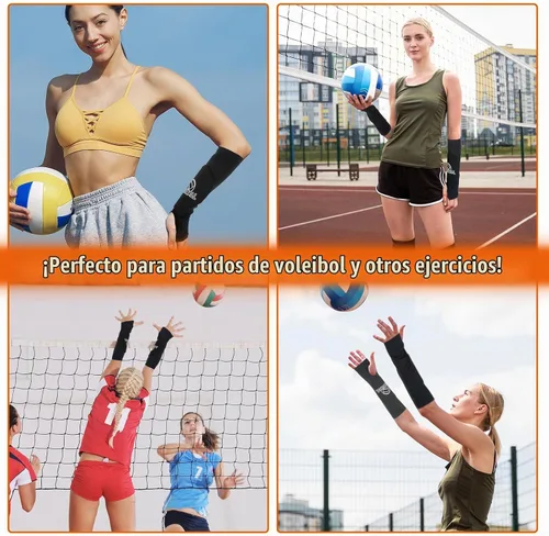 Vista 7 de Tucnoeu Almohadillas para brazos de voleibol con almohadillas protectoras y orificios para el pulgar, protector de muñeca