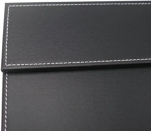 Vista 9 de KINGFOM Vade para escritorio de cuero sintético ultra suave con clip para papel A3/A4, protector de mesa para dibujo y escritura, grande de 24"x18