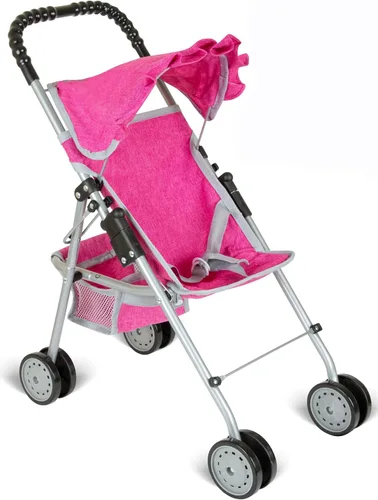 Vista 10 de fash n kolor® - Cochecito de muñeca bebé de lujo con ruedas grandes - Diseño de flores con cesta en la parte inferior - Cochecito de muñeca bebé