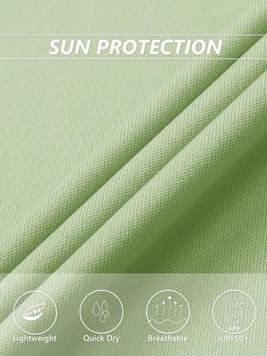 Vista 6 de TACVASEN Camisas de manga larga con protección solar UPF 50+ para mujer, con cremallera de 14, ligera, de secado rápido