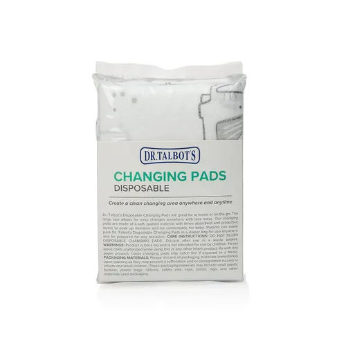 Vista 7 de Dr. Talbot's Cambiadores desechables, pañal absorbente de viaje, estampado de elefante gris