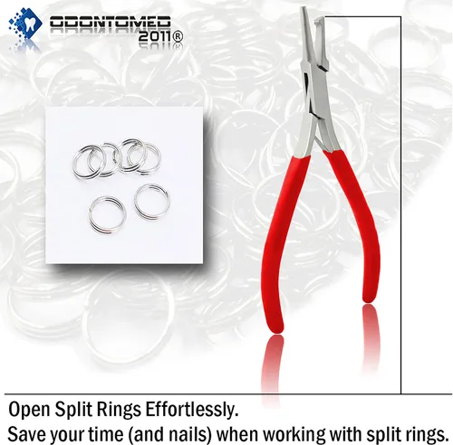 Vista 7 de Jeweler - Alicates de anillo dividido para manualidades y manualidades, mango rojo