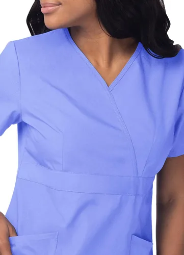 Vista 3 de Sivvan Scrubs for Women - Mock Wrap & Cargo Pants Scrub Set