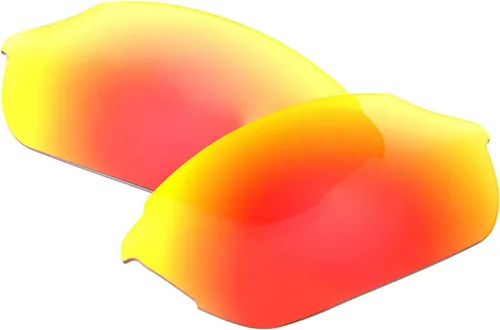 Vista 2 de Walleva Lentes de repuesto polarizadas Mr.Shield con revestimiento de espejo rojo fuego para gafas de sol paralelas Smith Optics