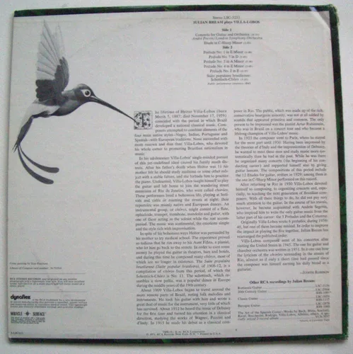 Vista 2 de Julian Bream Plays Villa-Lobos Guitar Concerto, London Symphony Orchestra, Andre Previn Five Preludes and More