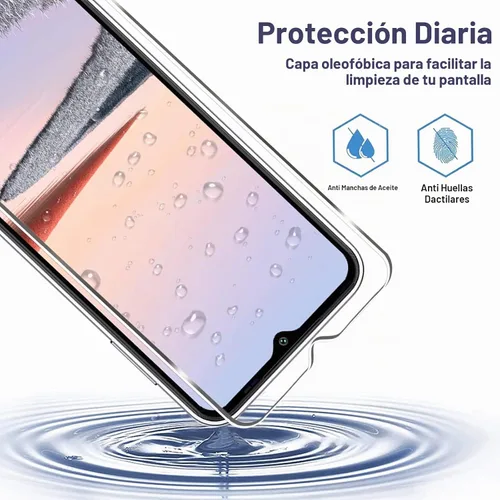 Vista 4 de Paquete de 3 + 3 protectores de pantalla para Galaxy A14 5G + protector de lente de cámara, dureza 9H, resistente a los arañazos, fácil instalación