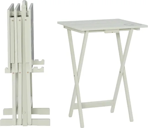 Vista 19 de Linon Decoración del hogar SAMM TV, juego de mesa de bandeja gris