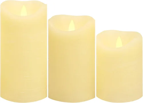 Vista 16 de CANDLE CHOICE Velas sin llama que cambian de color a pilas con temporizador remoto, cera real, parpadeante, eléctrica, multicolor, luces LED