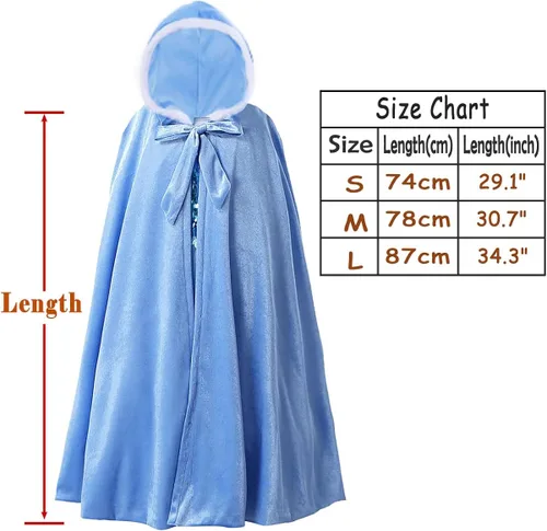 Vista 5 de Luzlen Disfraz de princesa de piel con capucha para cumpleaños Halloween cosplay para niñas