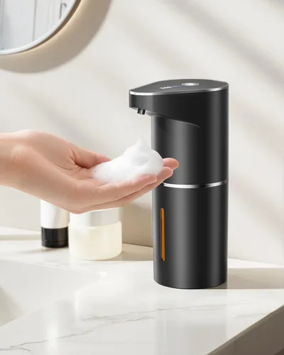 Vista 10 de Fantictas Dispensador automático de jabón líquido, 3 niveles para cocina y Blanco