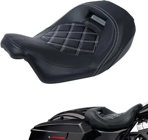 Vista 30 de TCT-MOTORPARTS Driver Rider - Almohadilla de respaldo para Harley Touring 2009-2023 Road King Street Road Electra Glide Ultra Black Stitching