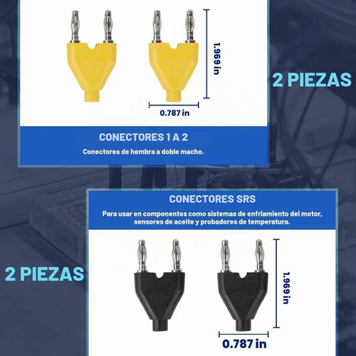 Vista 5 de AUTOOL Kit de cables de prueba de multímetro, adaptadores de terminales de varios tamaños, conectores de prueba de enchufe de plátano de 92 piezas