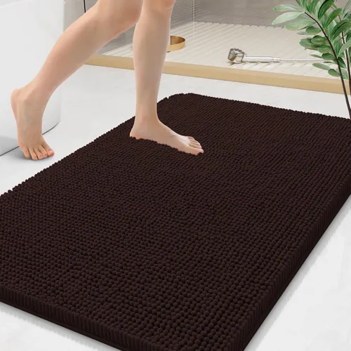 Vista 14 de Arotive Alfombras de baño de felpilla extrasuaves y absorbentes, de 24 x 16 pulgadas, lavables a máquina, parte trasera de goma antideslizante