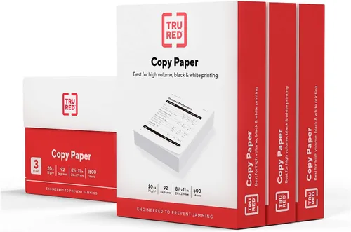 Vista 14 de Staples TRU RED - Papel para impresora de 8.5 x 11 pulgadas, diseñado para impresoras de alta velocidad, brillo 92, color blanco (500 hojas/resma)