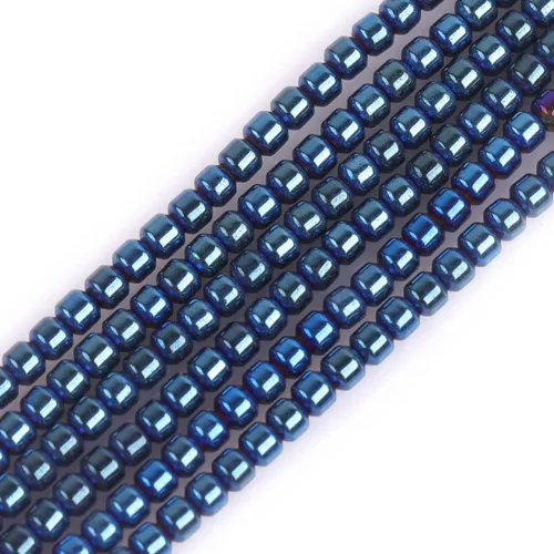 Vista 40 de Cuentas de hematita para hacer joyas, piedras preciosas semipreciosas de 0.394 x 0.551 in, color azul con revestimiento metálico, 15 pulgadas JOE