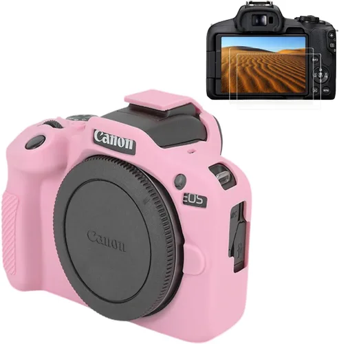 Vista 12 de Pocoukate Funda para cámara Canon EOS R100, funda protectora de silicona suave con protector de pantalla EOS R100 Accesorios para Canon EOS R100