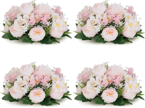 Vista 22 de Bolas de flores artificiales para centros de mesa: 2 piezas de rosas rojas para centros de mesa, arreglos florales, centro de mesa para bodas