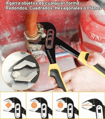 Vista 2 de DOWELL Juego de alicates de 4 piezas, combinación de 8 y 10 pulgadas, alicates para juntas de bloqueo y ranura, llave ajustable, bolsa