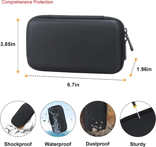 Vista 3 de Elonbo Estuche de transporte para máquina estimuladora muscular Etekcity TENS, bolsa organizadora de viaje dura para masajeador de pulso eléctrico