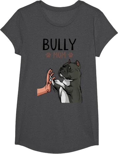 Vista 43 de American Bully Mom Cute Dog Mama Camiseta divertida para mujer, Blanco, S