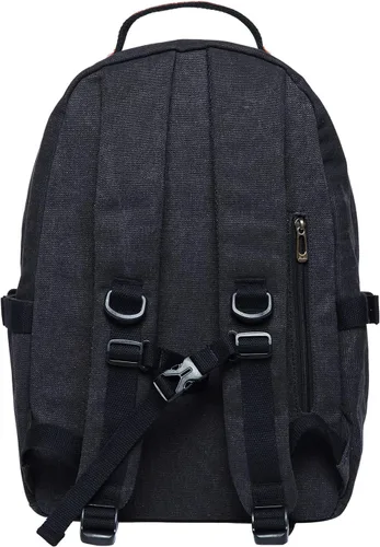 Vista 5 de KAUKKO Vintage Casual polyster and Leather Rucksack Backpack(20-2-BLACK)