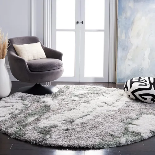 Vista 27 de SAFAVIEH Horizon Shag Collection - Alfombra decorativa, 2 x 3 pies, gris y azul, no desprende pelusa y de fácil cuidado, 2 pulgadas de grosor, ideal