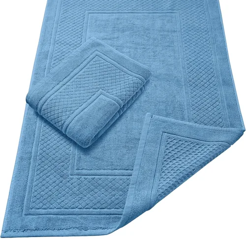 Vista 14 de Avalon Towels Juego de 2 tapetes de baño absorbentes 100% algodón, color beige, tapetes de baño de secado rápido para baños (22 x 34 pulgadas)