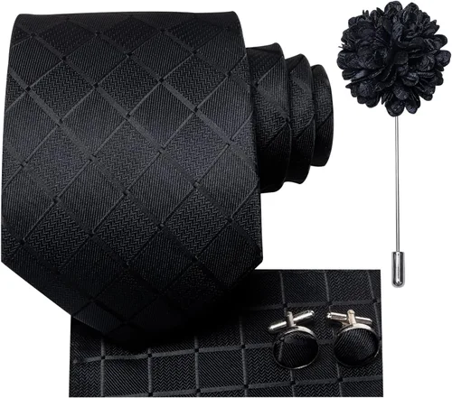 Vista 2 de Dubulle Alfiler de corbata y solapa para hombre y hombre, diseño de cachemira, rayas, floral, gemelos cuadrados de bolsillo, para fiesta de boda