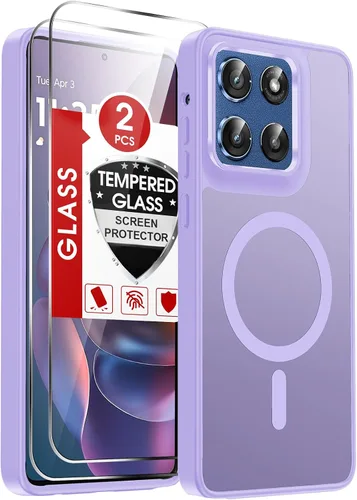 Vista 128 de LeYi Funda para teléfono Samsung-S23: protector de pantalla e imán MagSafe Púrpura