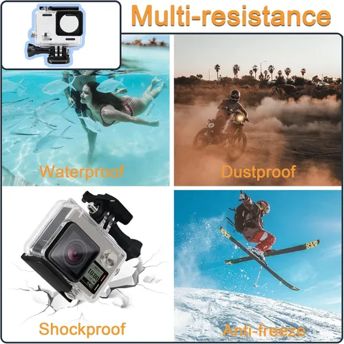 Vista 7 de Carcasa impermeable para GoPro Hero 4 3 Plus, carcasa protectora de buceo subacuático con soporte para Go Pro Hero4 3+ Kit de accesorios de cámara