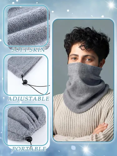 Vista 2 de Geyoga 4 calentadores de cuello de invierno para hombre, bufanda de forro