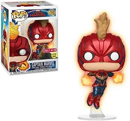 Vista 2 de Pop! Funko Marvel Captain Marvel - Capitana voladora que brilla en la oscuridad (exclusivo de objetivo) #433