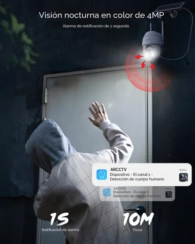 Vista 9 de COOAU 2.5K/4MP cámaras de seguridad solares inalámbricas al aire libre