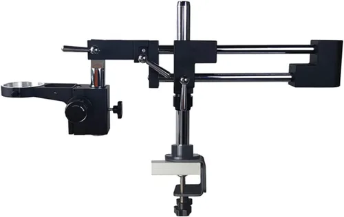 Vista 2 de Brazo de soporte para microscopio ajustable con abrazadera, soporte de soporte de brazo de brazo de laboratorio industrial zoom trinocular cámara