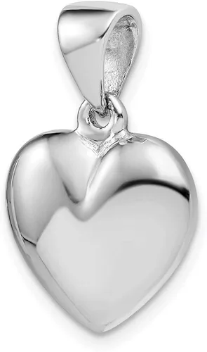 Vista 5 de Plata de ley rodiada pulida campana interior colgante corazón soplado 0984in estilo QC9455