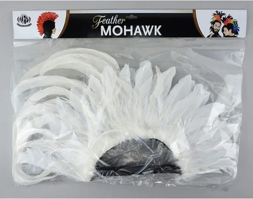 Vista 5 de ZUCKER Mohawk - Disfraz de plumas naturales accesorios para el cabello para fiesta de Halloween
