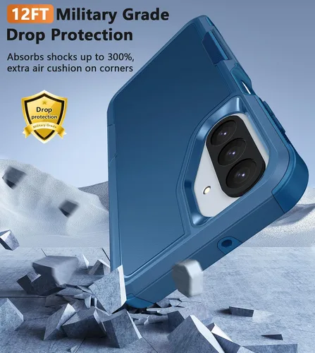 Vista 530 de FNTCASE Funda para iPhone 17 Pro: Fundas delgadas translúcidas de color azul claro compatibles con MagSafe, protección completa de la cámara