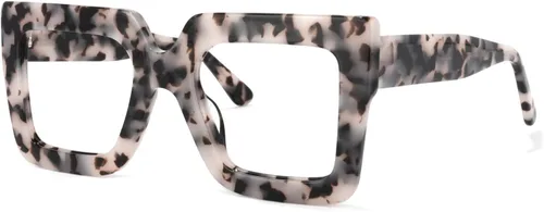Vista 4 de Zeelool Elegantes gafas cuadradas de gran tamaño con bloqueo de luz azul para mujer, 100% protección UV400, Brandon VFP0306
