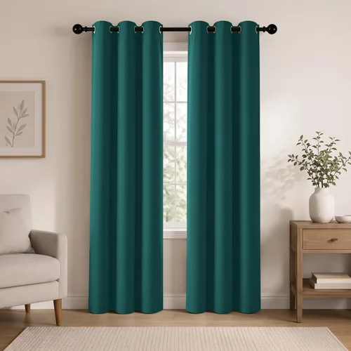 Vista 40 de Cortinas de oscurecimiento de habitación de 45 pulgadas de largo para dormitorio y sala de estar, cortinas térmicas aislantes con ojales