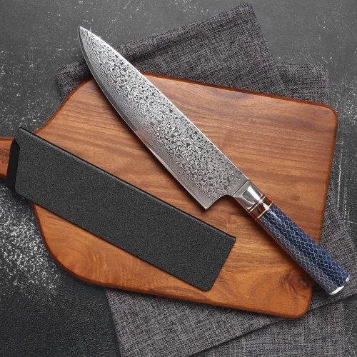 Vista 7 de Cuchillo de chef de 8 pulgadas, cuchillo de chef japonés VG10, cuchillo de cocina japonés VG10, cuchillo de cocina de acero inoxidable de alto