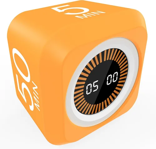 Vista 10 de Temporizador de cubo giratorio visual Pomodoro 5, 25, 10 50 minutos preestablecido + cuenta regresiva personalizada, temporizador de productividad
