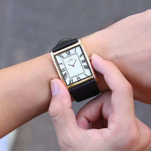 Vista 5 de IBSO Men Watches 7MM Ultra-Thin Rectangle Dial Watch Classic Quartz Wristwatch