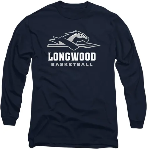 Vista 2 de Longwood University - Camiseta de manga larga unisex con logotipo de baloncesto Negro
